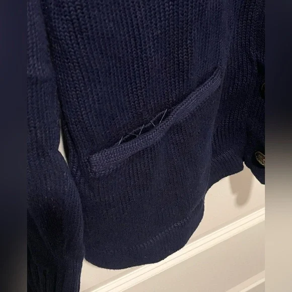 Lauren Ralph Lauren Knitted Cowl Neck Embroidered Cardigan 100% Cotton Size XL - Picture 7 of 10